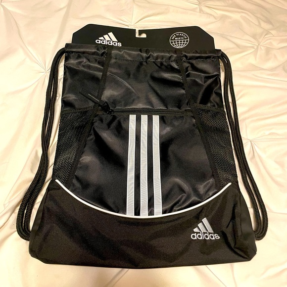 Adidas Drawstring Bag Backpack Black NWT